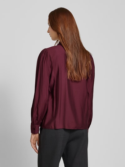 ICHI Regular fit blouse met platte kraag, model 'KARLANI' Bordeaux - 5