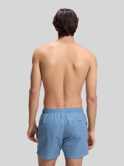 BOSS Regular Fit Badeshorts mit Logo-Patch Modell 'VIBE' Hellblau 4