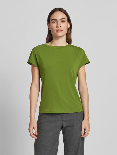 Christian Berg Woman Selection T-shirt met geribde ronde hals Groen - 4