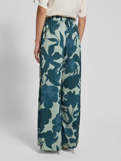 V by Vera Mont Wide leg stoffen broek met all-over print Donkergroen - 5