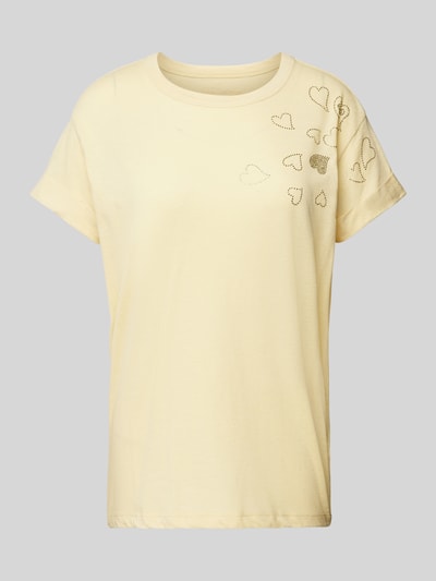 Zadig & Voltaire T-shirt met strass-steentjes, model 'ANYA' Lichtgeel - 2