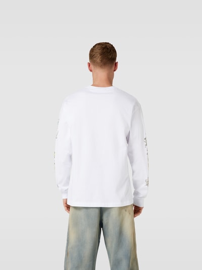 MSGM Longsleeve mit Label-Print Weiss 5