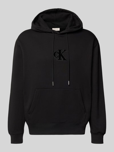Calvin Klein Jeans Regular Fit Hoodie mit Logo-Patch Modell 'Fleece' Black 2