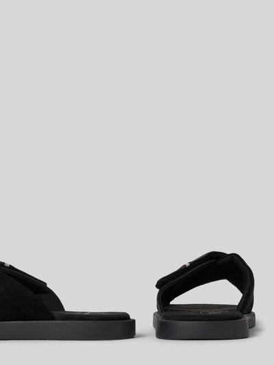 bugatti Leren sandalen met labelopschrift, model 'Derek' Zwart - 2