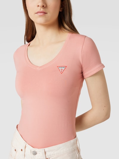 Guess T-Shirt mit Label-Patch Mauve 3