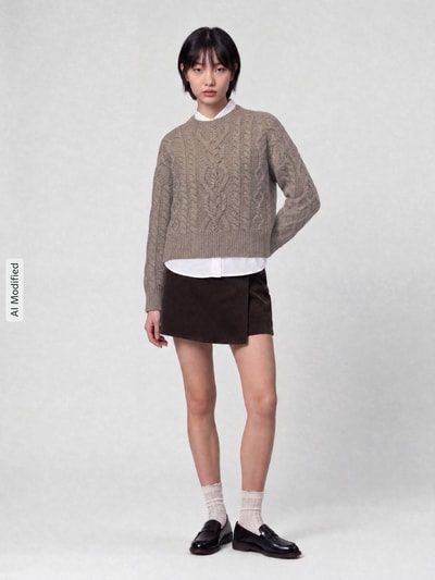 Weekend Max Mara Regular Fit Pullover aus reiner Schurwolle Modell 'ALBEN'                                                                                                                                                                                                                                                                  ' Hellbraun 1