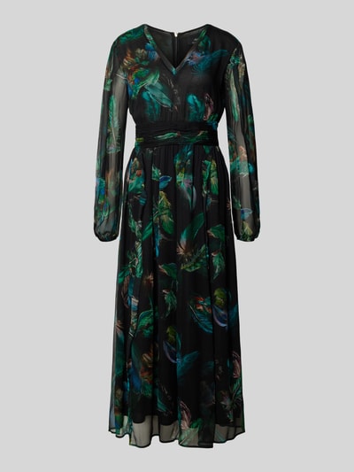 Marc Cain Maxi-jurk met V-hals en tailleband Donkergroen - 2