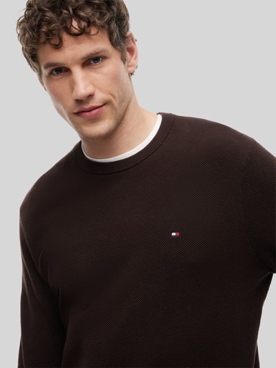 Tommy Hilfiger Regular Fit Pullover aus reiner Baumwolle                                                                                                                                                                                                                                                                                 Dunkelbraun 3
