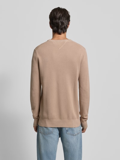 Tommy Hilfiger Regular fit gebreide pullover van zuiver katoen Taupe - 5