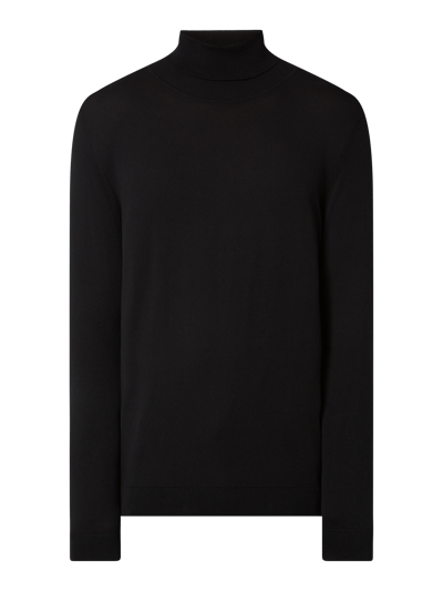 Armedangels Sweter z wywijanym kołnierzem z bawełny ekologicznej model ‘Glaan’ Czarny 2