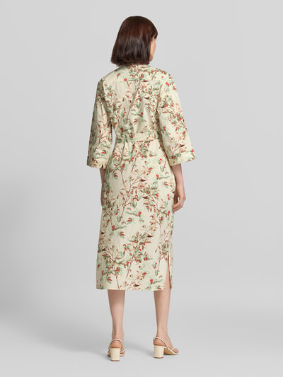 Fynch-Hatton Hemdblusenkleid im Allover-Look mit Bindegürtel Offwhite 5