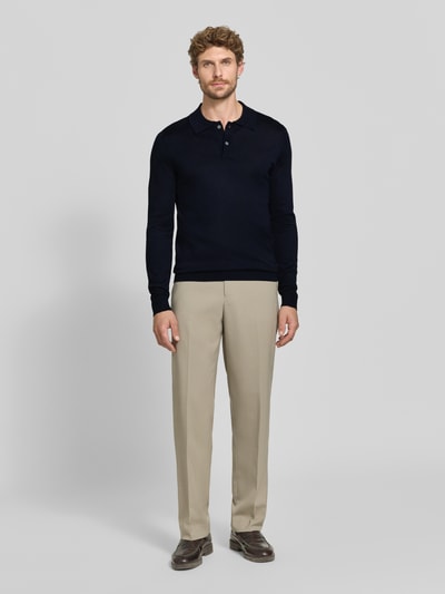 Christian Berg Men Regular Fit Poloshirt aus Woll-Mix Marine 1