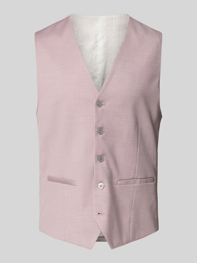 HECHTER PARIS Kamizelka o kroju regular fit z lamowanymi kieszeniami Ciemnoczerwony 2