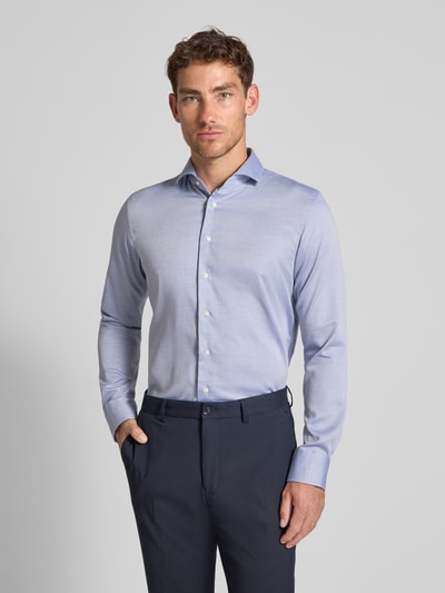 Profuomo Regular Fit Business-Hemd mit Knopfleiste Blau 4