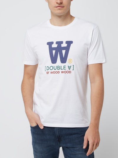 Wood Wood T-Shirt mit Flockprint Modell 'Aze'  Weiss 4