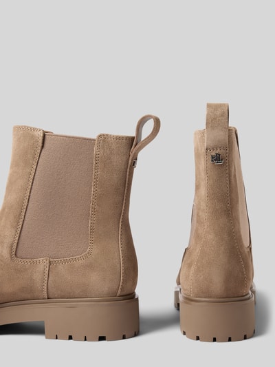 Lauren Ralph Lauren Sztyblety ze skóry z elastycznymi wstawkami model ‘ALLYSON’ Szarobrązowy 2