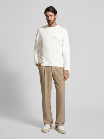 Emporio Armani Sweatshirt mit Label-Stitching Offwhite 1