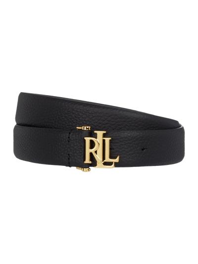 Lauren Ralph Lauren Ledergürtel mit Logo-Applikation Black 1