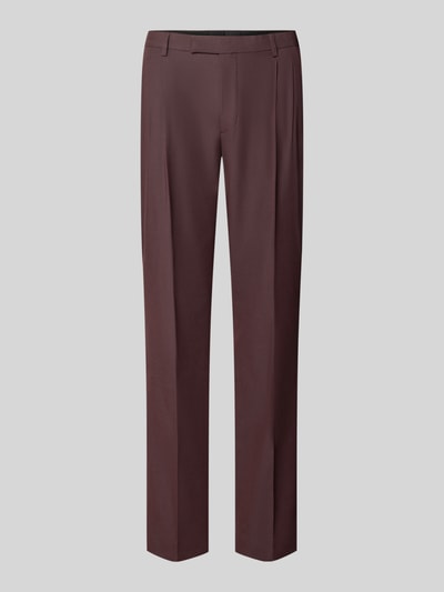 Produktfoto, Anzughose mit Viskose-Anteil von MCNEAL in Braun, Tapered Fit, elastischer Mix, Kellerfalten, Eingrifftaschen, neutrale Oberfläche