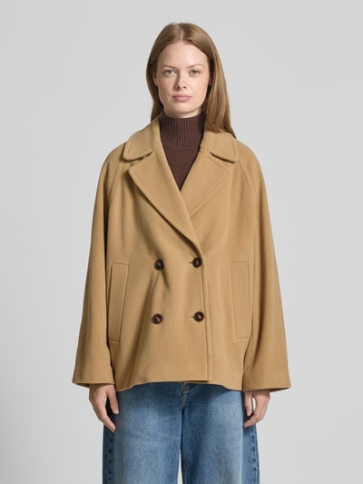 Marc O'Polo Regular Fit Wolljacke mit doppelreihiger Knopfleiste Hellbraun 4