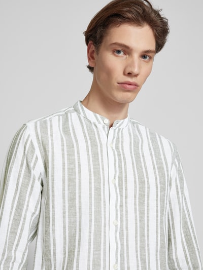 Only & Sons Koszula casualowa o kroju regular fit ze stójką model ‘CAIDEN’ Oliwkowy 3