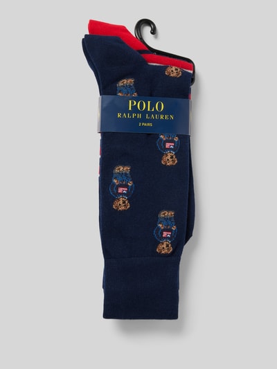 Polo Ralph Lauren Underwear Sokken met logostitching in een set van 2 paar Marineblauw - 3