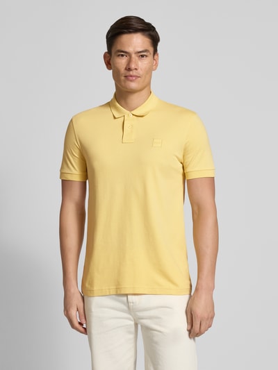 BOSS Orange Slim Fit Poloshirt aus Baumwoll-Mix GELB 4