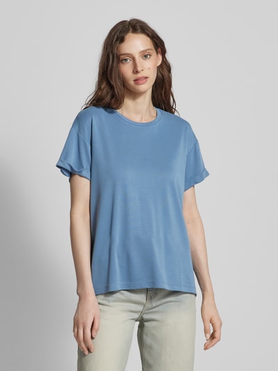mbyM T-shirt met ronde hals, model 'Amana' Rookblauw - 4