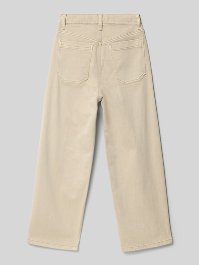 Produktfoto, beżowa Slim Fit Weite Hose aus Baumwoll-Mix Modell 'BAGGY' von s.Oliver RED LABEL, krój slim fit, relaxed fit, wide leg, mid waist, 5-kieszeni, bawełna