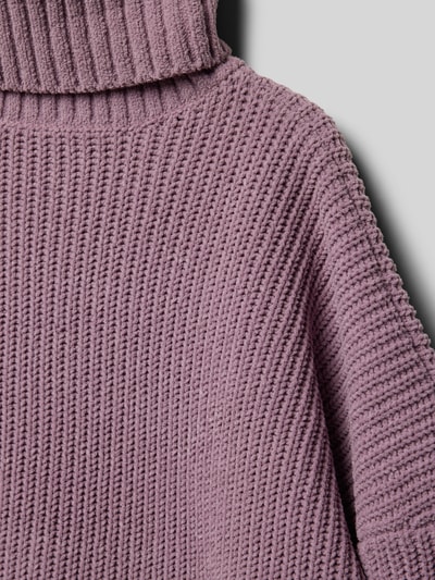 s.Oliver RED LABEL Oversized Rollkragenpullover aus weichem Ripp Mauve 2