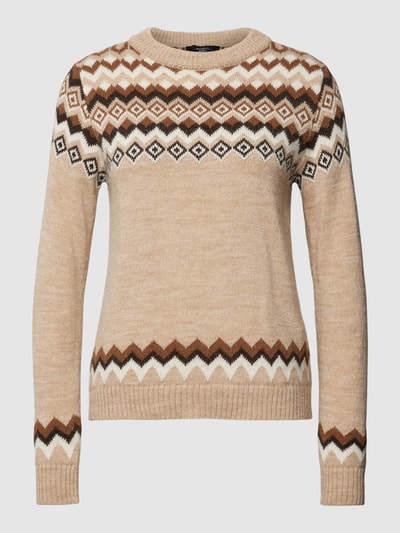 Weekend Max Mara Gebreide pullover met all-over motief, model 'EDICOLA' Beige - 2