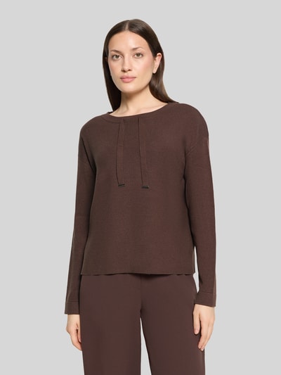 Betty Barclay Pullover mit Kordel-Detail am Ausschnitt Dunkelbraun 4