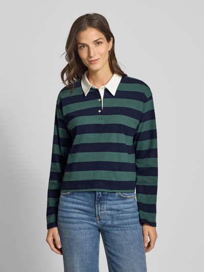 GAP Bluzka z długim rękawem z kołnierzykiem polo Ciemnozielony 4