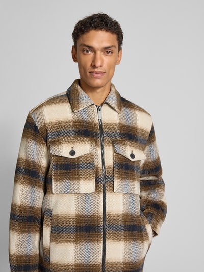 Tom Tailor Comfort fit overhemdjack met voering van teddybont Lichtbruin - 3