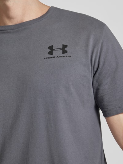 Under Armour T-shirt met labelprint, model 'SPORTSTYLE' Antraciet - 3