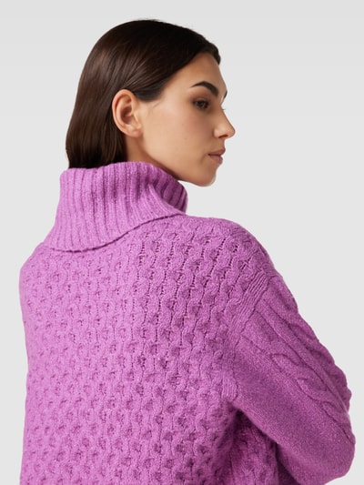 Tom Tailor Strickpullover mit Zopfmuster Mauve 3