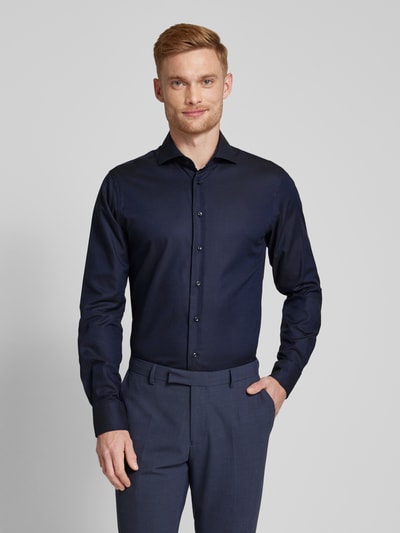 Profuomo Koszula biznesowa o kroju slim fit z kołnierzykiem typu cutaway model ‘Cutaway’ Granatowy 4