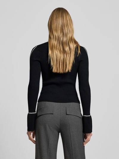 HUGO Slim Fit Strickshirt aus Viskose-Mix Modell 'SAMUR' Black 5