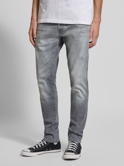 G-Star Raw Slim Fit Jeans im Used-Look Modell '3301' Hellgrau 4