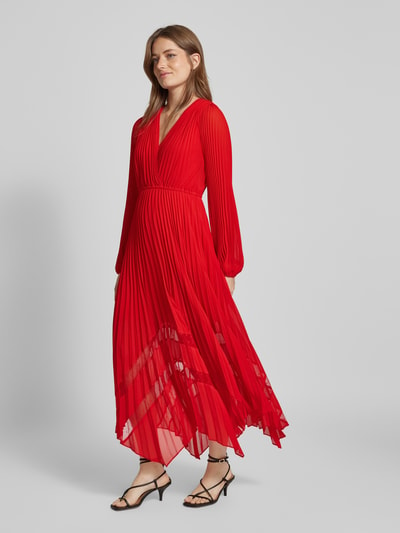 THE KOOPLES Maxikleid mit Plisseefalten Rot 1