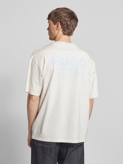 Hugo Blue Oversized T-Shirt mit Label-Detail Modell 'Nalono' Offwhite 5