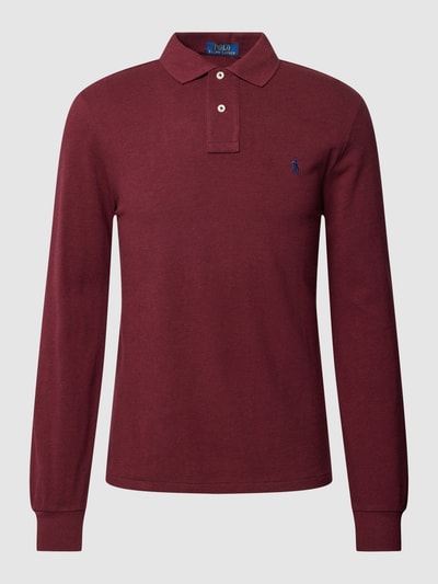 Polo Ralph Lauren Slim Fit Poloshirt mit Label-Stitching Bordeaux 2