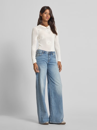 HUGO Strickpullover mit gerippten Abschlüssen Modell 'Saisy' Offwhite 1