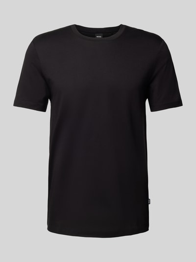 BOSS T-Shirt mit geripptem Rundhalsausschnitt Modell 'Tessler' Black 2