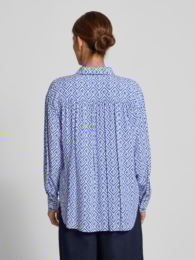 Christian Berg Woman Regular fit overhemdblouse van viscose met grafisch motief Koningsblauw - 5