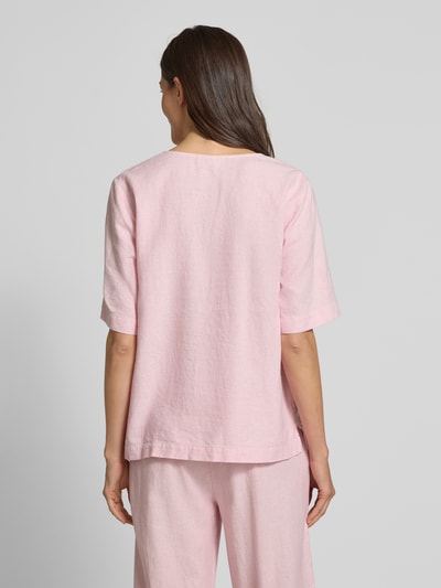 FREE/QUENT Regular fit linnen blouse met V-hals, model 'Lava' Felroze - 5