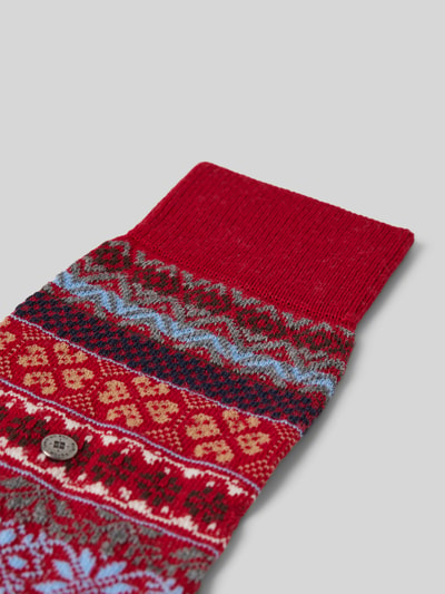 Burlington Socken aus Schurwoll-Mix Modell 'Country Fair Isle' Rot 2