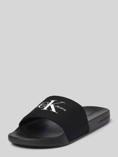 CK Calvin Klein Slides mit Label-Print BLACK 1