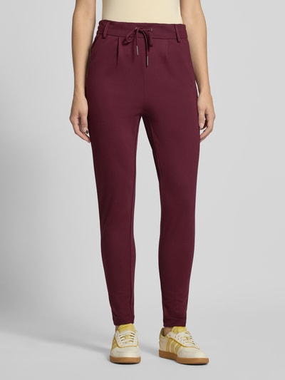 Only Regular Fit Trackpants aus Viskose-Mix Modell 'POPTRASH' Bordeaux Melange 4