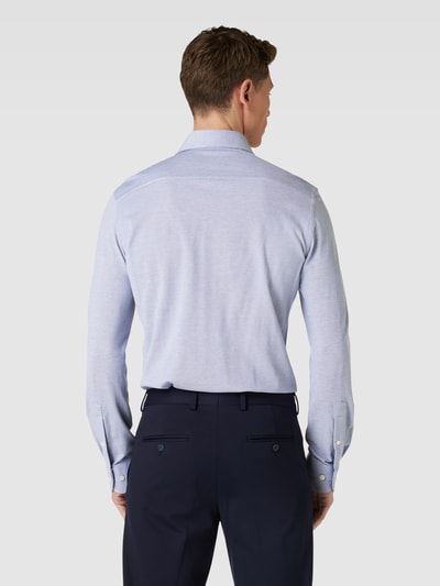 Profuomo Slim fit zakelijk overhemd in gemêleerde look Lichtblauw - 5